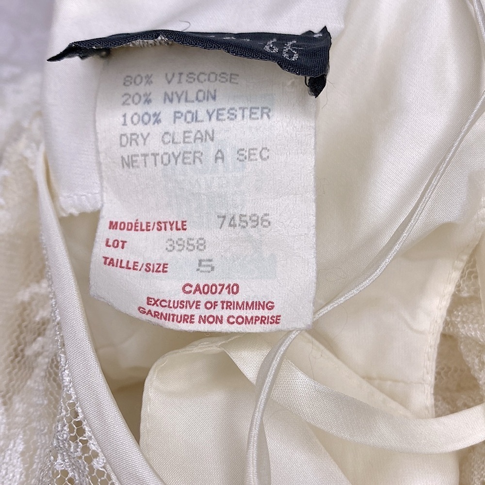 🌷Joseph Ribkoff 🌷Vintage Lace Flower & Pearl Embroidery Trim Wedding Style Dress - Picture 11 of 12